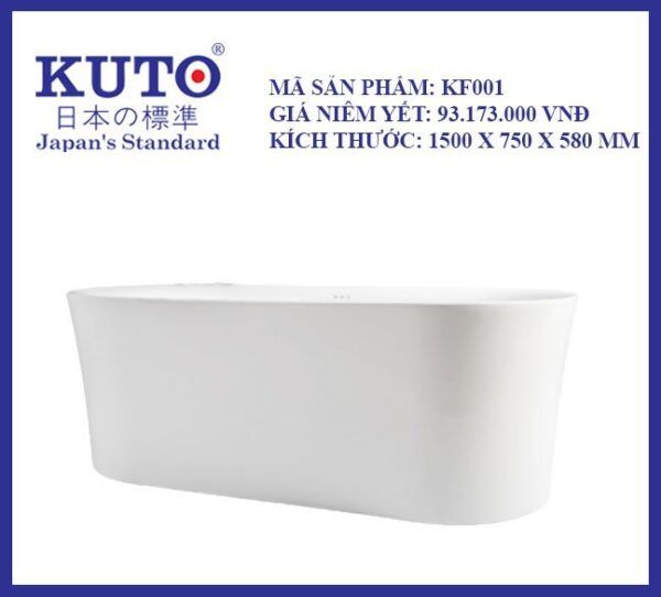 Bồn tắm KUTO 1500x750x580MM-KF001