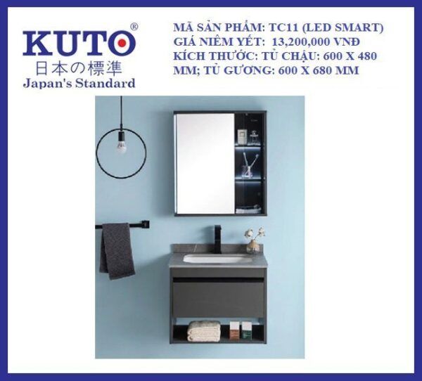 Tủ chậu và tủ gương KUTO-TC11 (LED SMART)