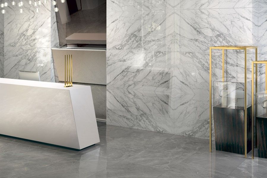 Gạch giả đá marble mang lại vẻ đẹp sang trọng, trang nhã cho không gian nhà.