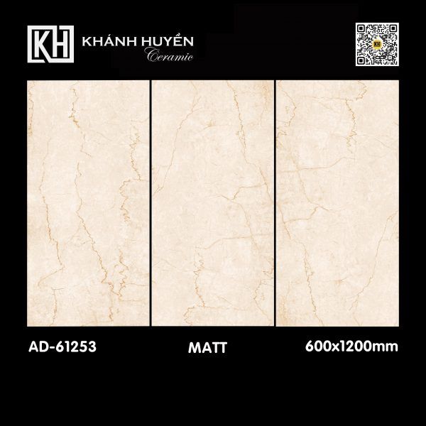 Gạch ốp lát AD-61253 600x1200mm men matt xuất xứ Ấn Độ