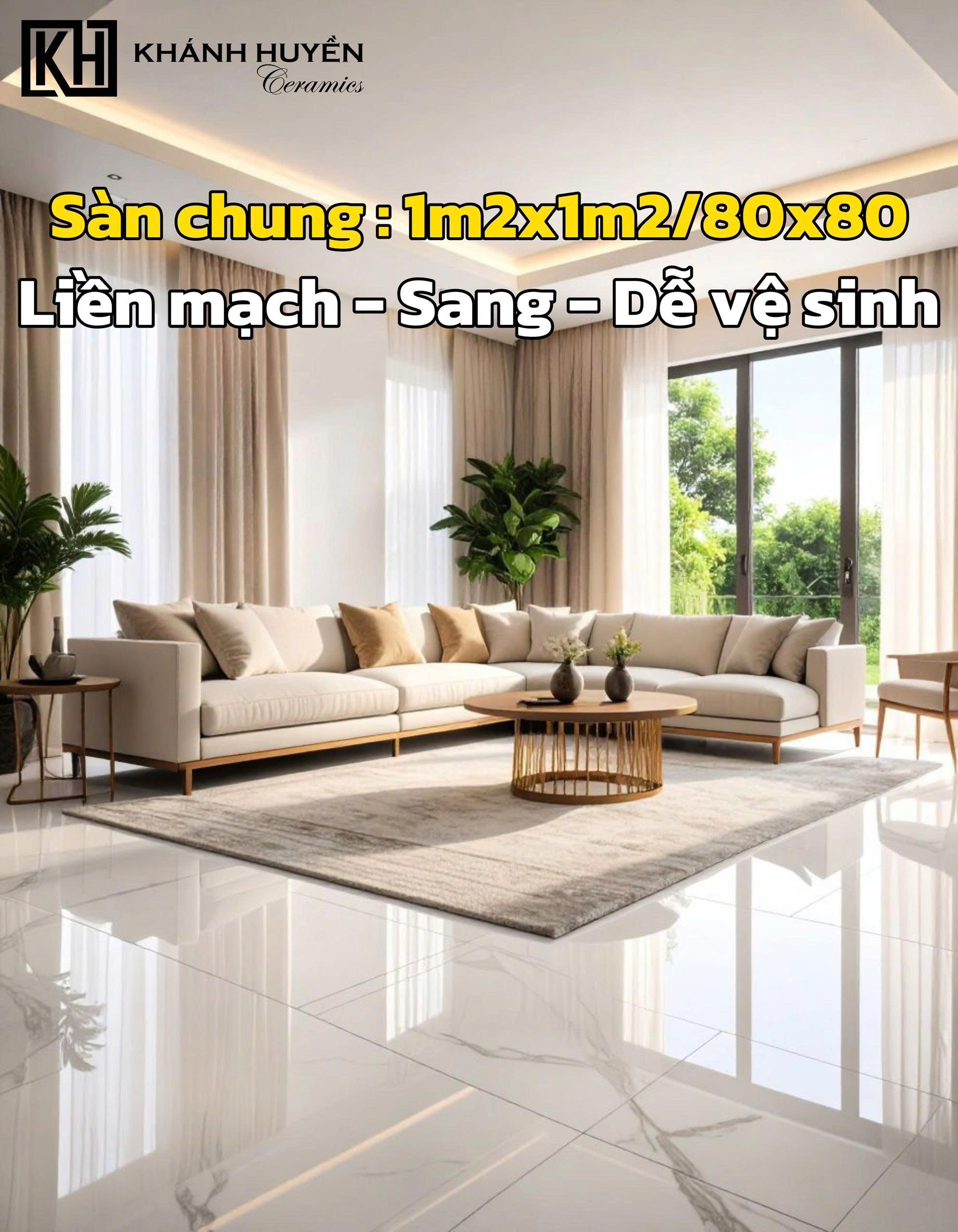Không gian chung (phòng khách + bếp)